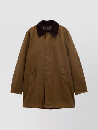 Barbour coat with corduroy collar and vent