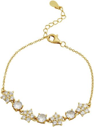 Savvy Cie Jewels Silver Cz Station Bracelet