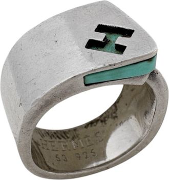 Herm&egrave;s Silver Silver 925 Band Ring (Pre-Owned)