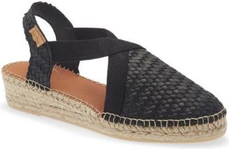 Toni Pons Siracusa Slingback Espadrille Wedge in Negre at Nordstrom, Size 7-7.5Us