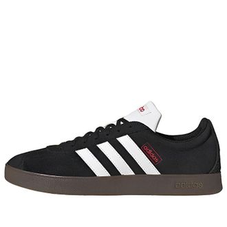 adidas VL Court Lifestyle Skate Shoes Black White Gum HQ1801