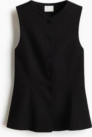 H&M Peplum Waistcoat in Black at Nordstrom, Size X-Large
