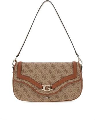 Guess Dea 4G Logo Schoudertas - Dames - Schoudertassen - Bruin - ONE Size - Leer - Tassen