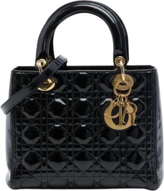 Dior Pre-owned Lady Dior - Dames - Vintage Handtas - Zwart - ONE Size - Leer - Vintage