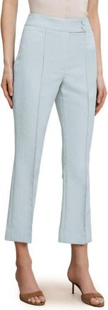 Veronica Beard Dell Pintuck Textured Crop Pants in Blue Stream at Nordstrom, Size 14