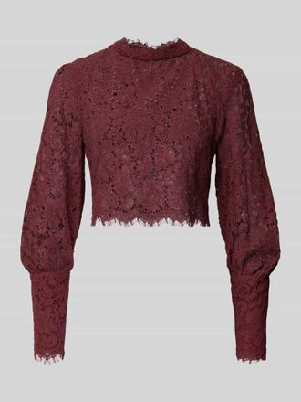 Bardot Bardot Cropped Longsleeve mit Stehkragen Modell Georgia in Bordeaux, Gr&ouml;&szlig;e 38