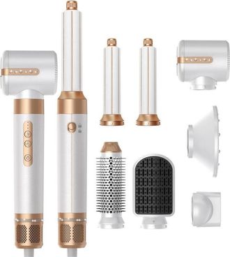 Trade Shop Trade Shop Traesio - Asciugacapelli 7 In 1 Professionale Spazzola Ad Aria Calda Arricciacapelli Viaggio