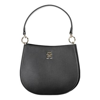 Tommy Hilfiger Zwarte Dameshandtas met Verstelbare Band en Ritssluiting - Dames - Handtassen - Zwart - ONE Size - Polyester - Tassen