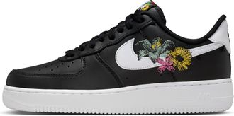 Nike Womens Air Force 1 07 Premium Flowers Shoes in Black | IB6644-001