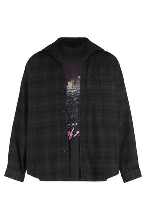 Balenciaga Cotton Poplin Checkered Shirt - Gray