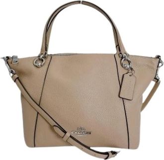 Coach Pre-owned Handbags, female, Beige, Size: ONE SIZE Pre-owned Leather Shoulder Bag