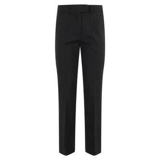 Federica Tosi Dames, Broeken, Zwart, Maat: XS Wol