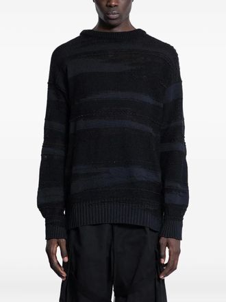 Halos striped distressed-effect jumper - Black