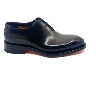 Santoni Carter Richelieu One? Cut - Heren - Nette schoenen - Zwart - 41 EU - Leer - Schoenen
