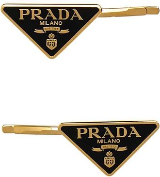 Prada Black Metal Hair Clip Set
