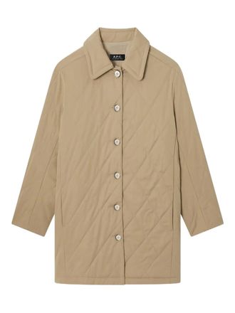 A.P.C. Malia quilted buttoned coat - Neutrals