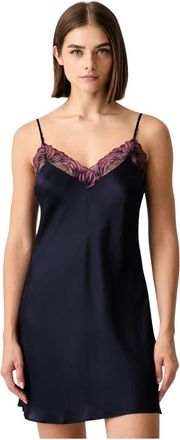 Chantelle Legend Nachtjapon - Dames - Nachtjurken - Blauw - XS - Polyester - Nachtkleding