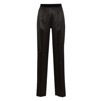 Tom Ford Stretch Silk Satin PJ Trousers - female - Tom Ford - Wide Trousers - Black - XS - Trousers