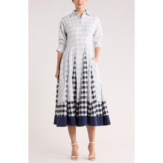 SIMKHAI Jazz Pintuck Cotton Shirtdress in Periwinkle Sky Multi at Nordstrom Rack, Size X-Small