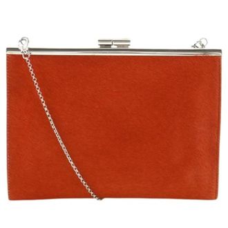 Bulgari Pre-owned Vintage Shoulder Bag - Dames - Vintage Clutch - Oranje - ONE Size - Leer - Vintage