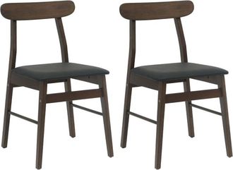 vidaXL Silla De Comedor 2 Pcs Marr&oacute;n Oscuro Y Negro Vidaxl