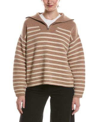 Rag & Bone Rag & Bone Raven Wool & Cashmere-Blend 1/2-Zip Pullover