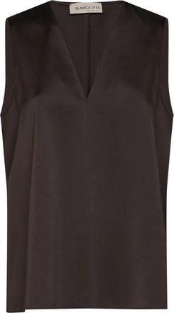 Blanca Vita Telby Top - Dames - Tops zonder mouwen - Bruin - XS - Polyester - Tops