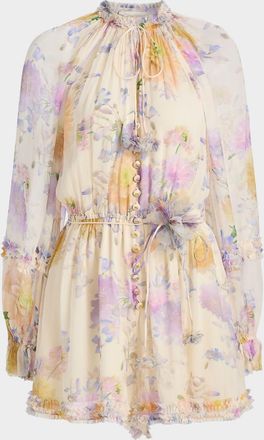 Zimmermann Luna Floral Ruffle Romper