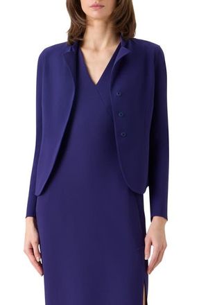 Akris Hamer Stretch Wool Jacket in Dark Purple at Nordstrom, Size 10