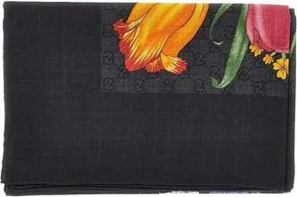 Gucci Silk and wool-blend scarf with Flora print Woman One Size