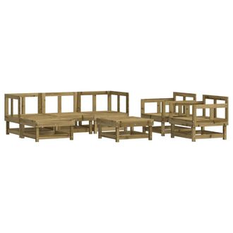 vidaXL Juego De Muebles De Jard&iacute;n 7 Pzas Madera De Pino Impregnada Vidaxl