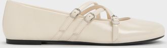 Charles & Keith Triple-Strap Crossover Mary Jane Flats
