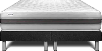VITALIT Vitalit - Base Tapizada Negro + Colch&oacute;n Con Espuma Viscoel&aacute;stica 2x100x200