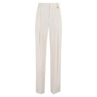 Elisabetta Franchi Broeken, Dames, Beige, L, Polyester, Stijlvolle broek