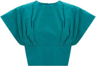 Pinko Green Round Neck Cropped Top