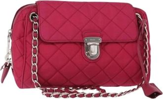 Prada Pre-owned Shoulder Bags, female, Pink, Size: ONE SIZE Pre-owned Nylon Shoulder Bag