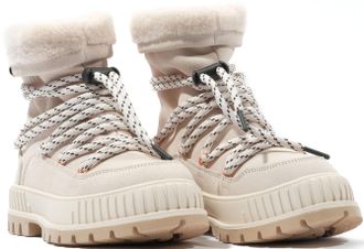 Palladium Winterboots PALLADIUM PALLASHOCK HIVER, Damen, Gr. 37,5, beige (almond milk), Leder, Schuhe Winterboots, gef&uuml;ttert
