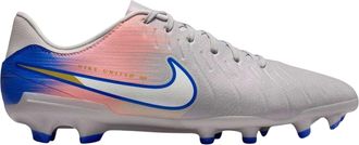 Nike Unisex voetbalschoenen voor volwassenen: Tiempo Legend 10, van leer, voor harde ondergrond (Grijs/Blauw)