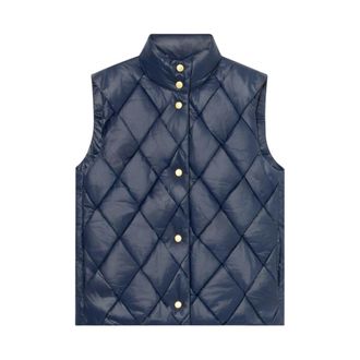 Brooks Brothers 3D Gewatteerd Vest - Dames - Bodywarmers - Blauw - XL - Nylon - Jassen