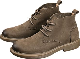 Generic Chukka Boots Fashion and Comfort Casual Lace Up Oxfords Ankle Boots (8.5,Grey Plush)