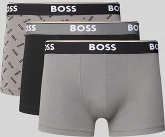 HUGO BOSS Trunks aus Baumwoll-Mix im 3er-Pack in Mittelgrau Melange, Größe XXL