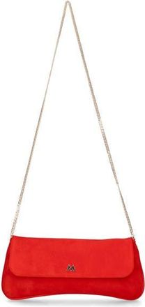 Ursula Mascar&oacute; Medium Leather Clutch With Cross Body Chain Strap in Red at Nordstrom