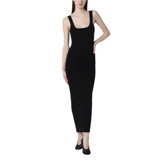Entire studios Maxi Dresses, female, Black, Size: XS Square Neck Knit Midi