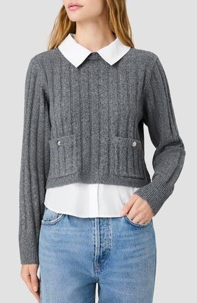 French Connection Aleyna Collared Pullover Sweater in Stone Heather Grey at Nordstrom, Size X-Large