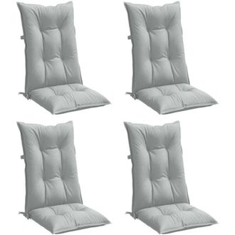 vidaXL Cojines Para Silla Respaldo Alto 4 Uds Tela Gris Claro Melange Vidaxl