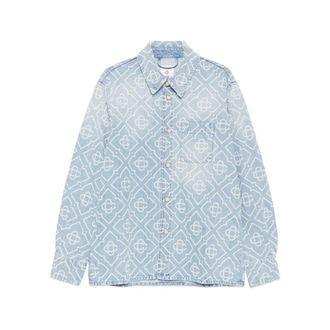 Casablanca Denim Jackets, male, Blue, Size: XL Shirt