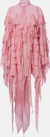 Blumarine Abito corto in chiffon a balze