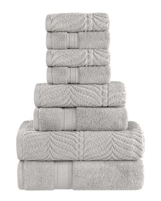 Superior Zero Twist Cotton Elegant Chevron Soft Absorbent 8pc Assorted Towel Set