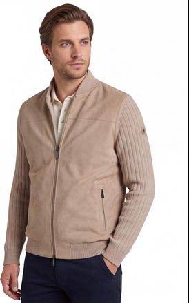 Bugatti vest wijde fit beige katoen