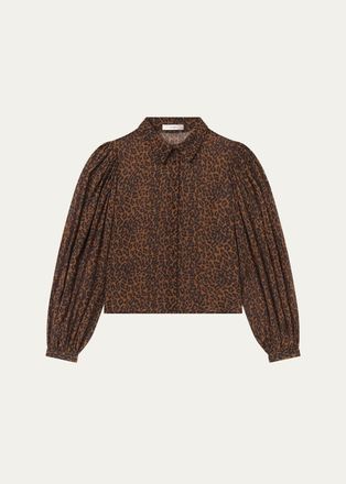 Frame Denim The Silk Prairie Leopard Blouse